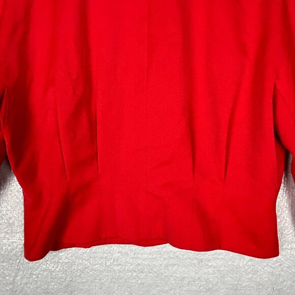 Mondi Blazer Women EU 42 US 14 Red Wool Blend Embroidered Vintage Jacket - Picture 8 of 16